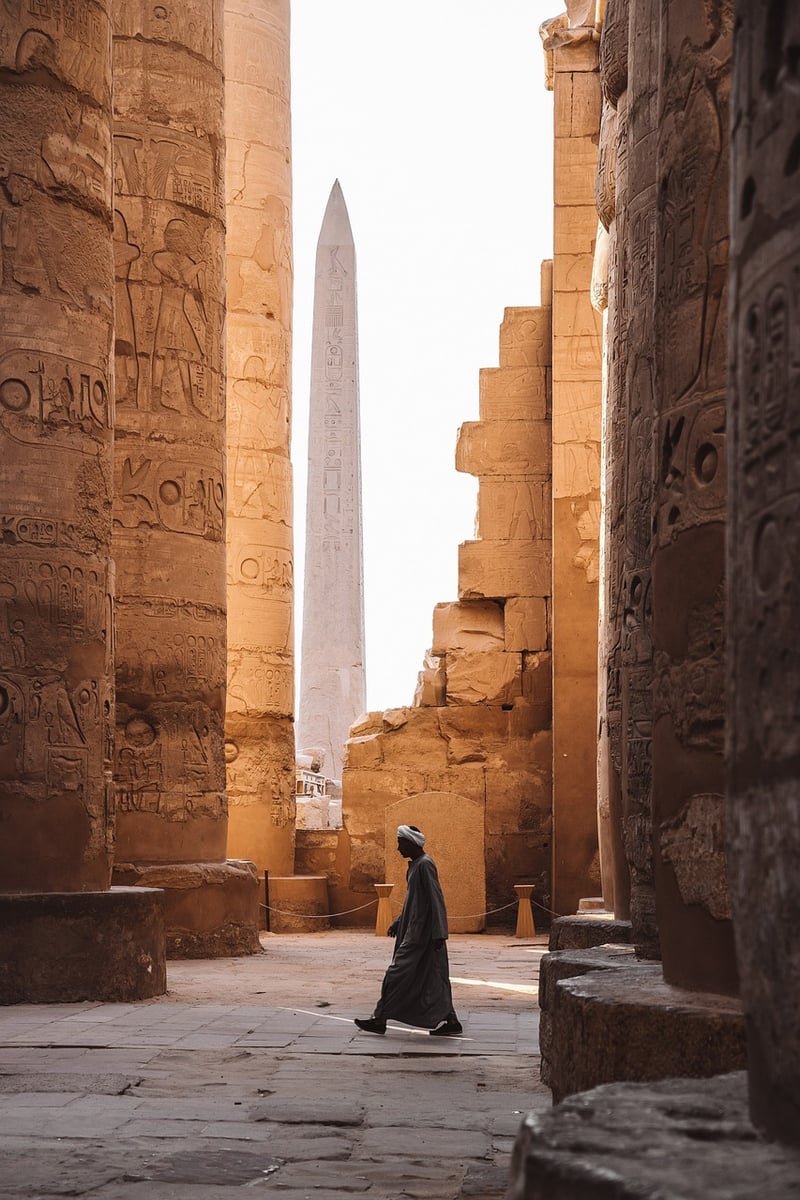 Archaeologist exploring ruins